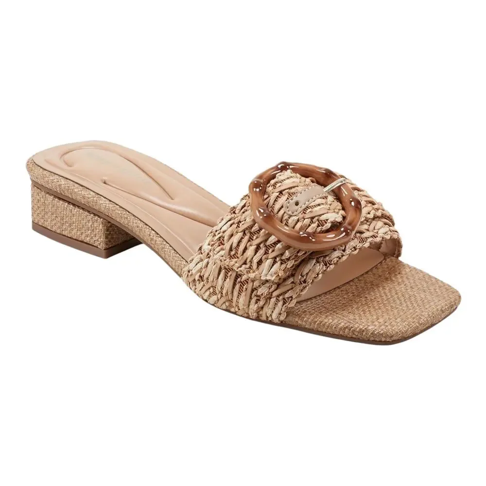 Easy Spirit Women's Gatlin Woven Low Block Heel Sandals Natural Size 8